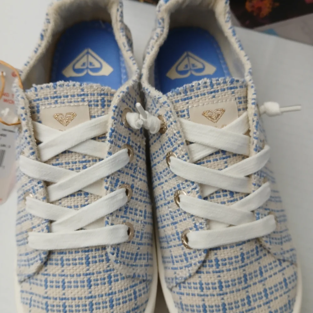 Roxy Kids Bayshore Plus- 405 Open Blue/Blue   Sneakers Size 6 New $40 - Picture 11 of 12